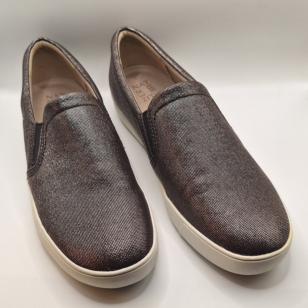 Naturalizer Women Marianne Bronze Metallic Slip-On Loafers Size 12M